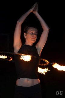 Sajóbábony, augusztus 20-i ünnepség tűzzsonglőr bemutató, 2019