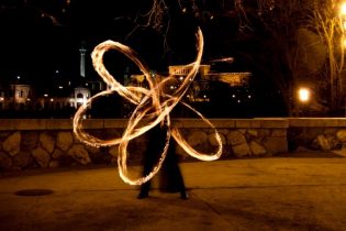 Budapest, Vajdahunyad Vára, Tűzzsonglőr Fotózás, 2013
